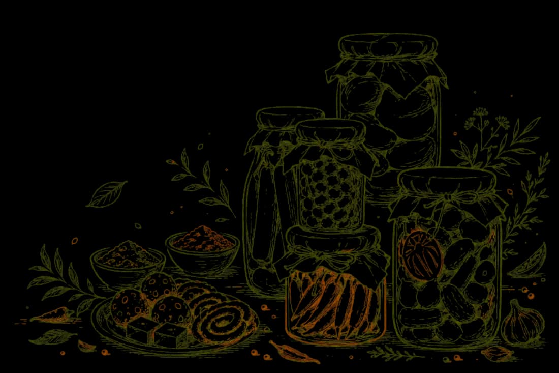 Vabhaa pickle jars illustration